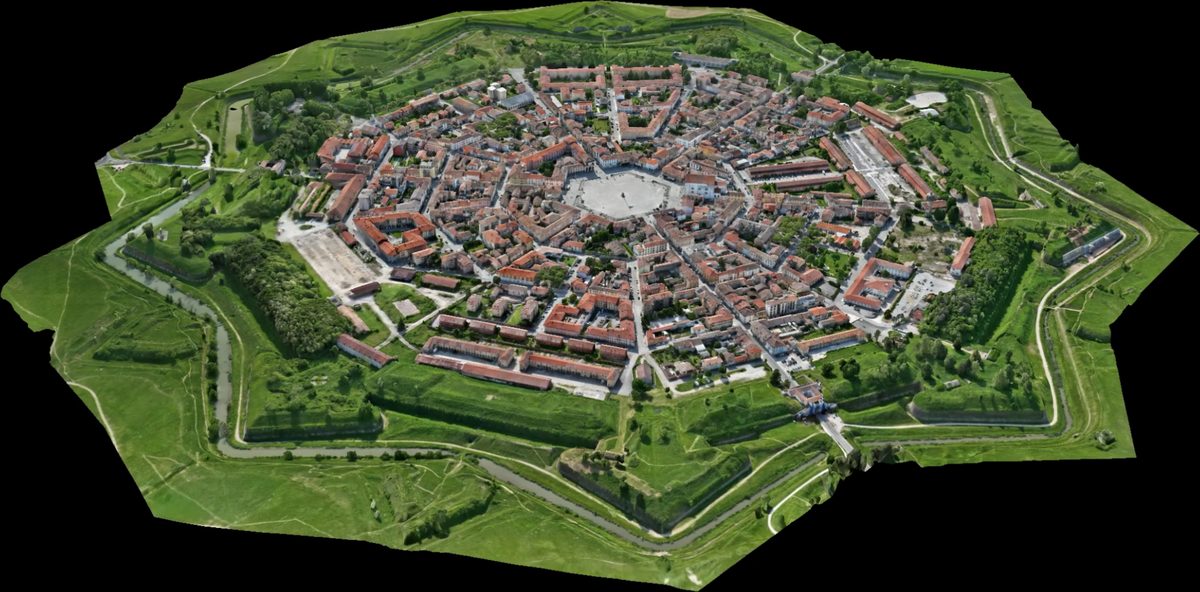 Modello 3D texturizzato dei bastioni e delle fortificazioni di Palmanova