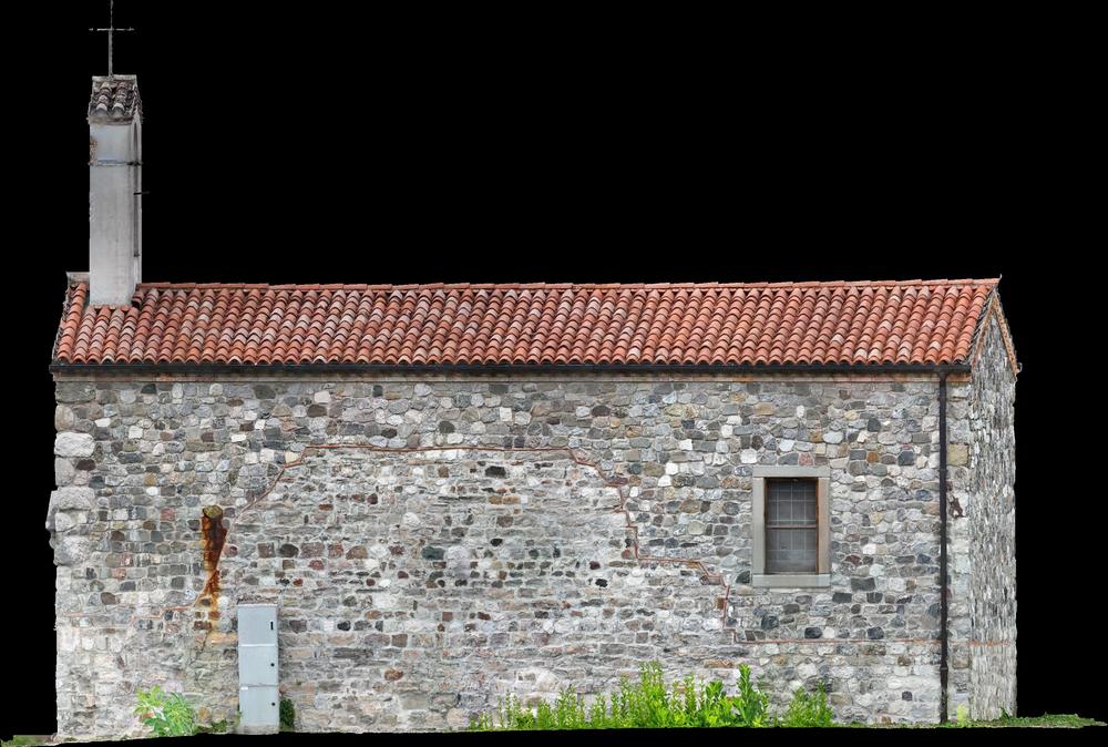 Modello 3D fotorealistico della facciata di una chiesa storica