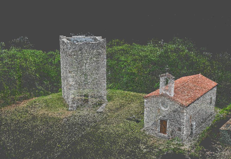 Nuvola di punti 3D di edifici storici